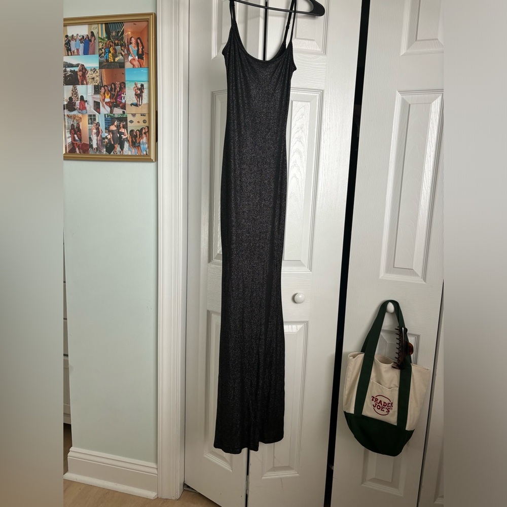 SKIMS Onyx Foil Glitter soft lounge Dress